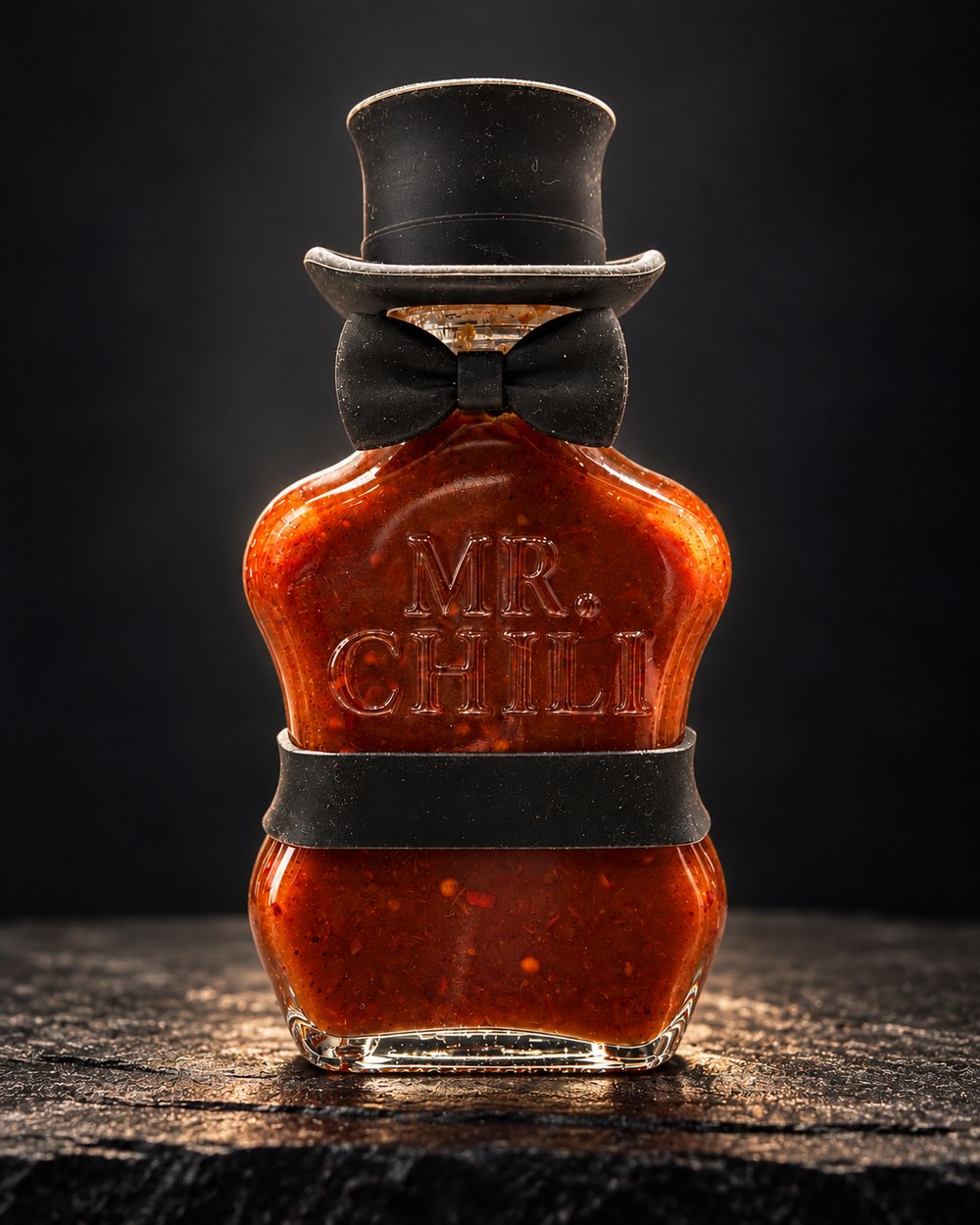 The Smoky Habanero bottle on dark stone